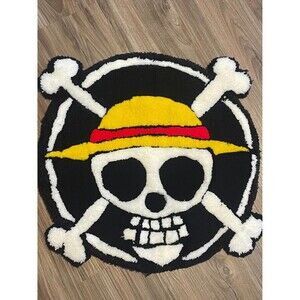 Anime One Piece Handmade Tufted Rug Pirate Skull Skeleton Flag Gift Anime Lovers